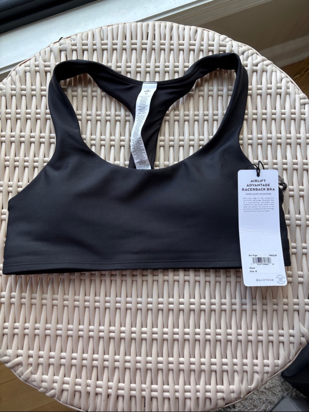 ALO Airlift Advantage Yoga Black Racerback Sports Bra
